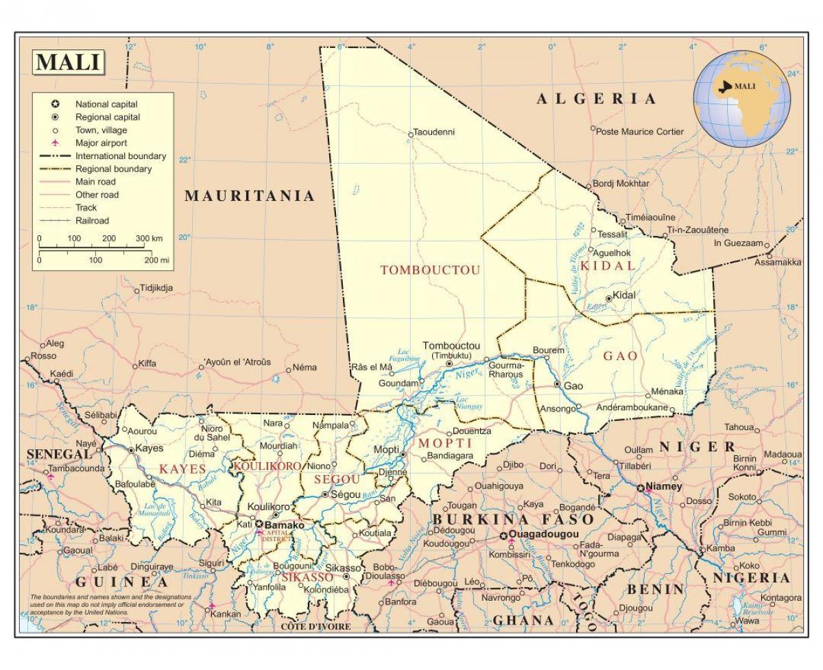 Карта на Мали дълбоко