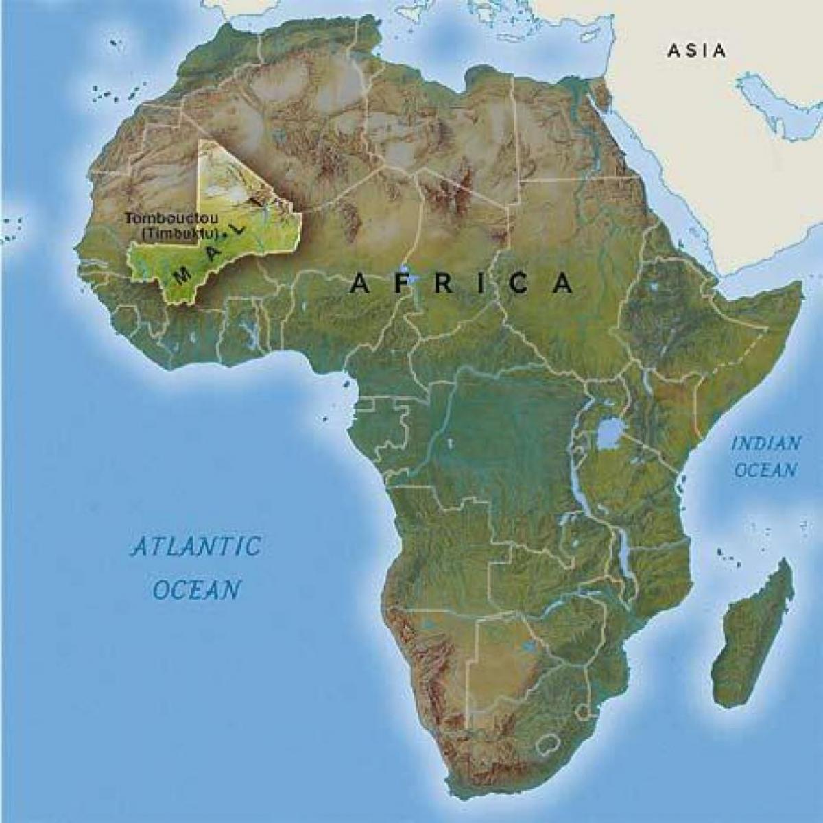 Мали в Западна Африка картата