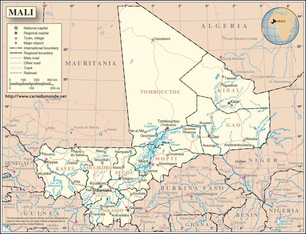 карта на Мали