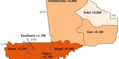 Карта на Мали от населението