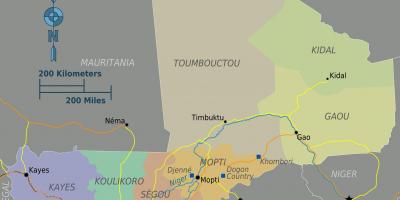 Карта на Мали региони